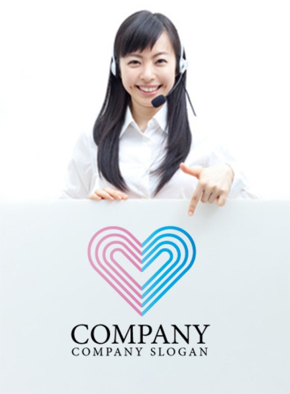 画像3: ハート・ 線・対称・等高線・ロゴ・マークデザイン262 (3)