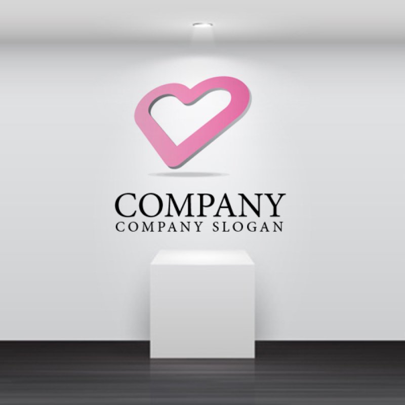 画像2: ハート・奥行き・3D・グラデーション・ロゴ・マークデザイン264 (2)