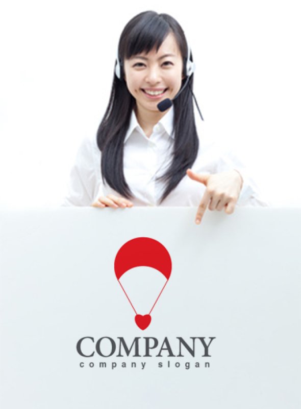 画像3: ハート・パラシュート・ロゴ・マークデザイン2763 (3)