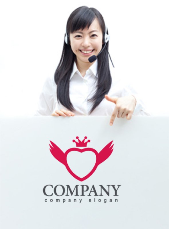 画像3: ハート・翼・王冠・ロゴ・マークデザイン2769 (3)