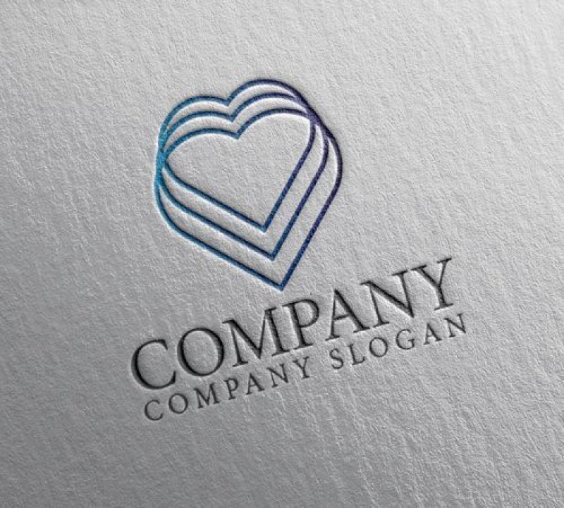 画像2: ハート・連続・グラデーション・広がり・ロゴ・マークデザイン2816 (2)