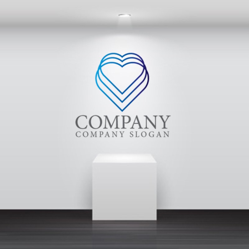 画像5: ハート・連続・グラデーション・広がり・ロゴ・マークデザイン2816 (5)