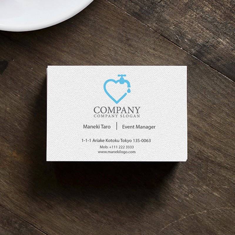 画像4: 蛇口・ハート・水・ロゴ・マークデザイン2830 (4)