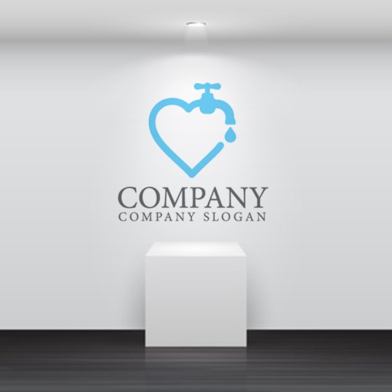 画像5: 蛇口・ハート・水・ロゴ・マークデザイン2830 (5)