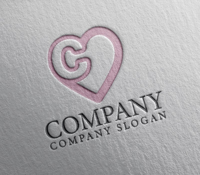 画像2: C・ハート・アルファベット・シンプル・ロゴ・マークデザイン2831 (2)