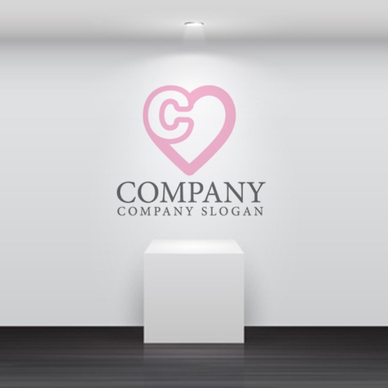 画像5: C・ハート・アルファベット・シンプル・ロゴ・マークデザイン2831 (5)