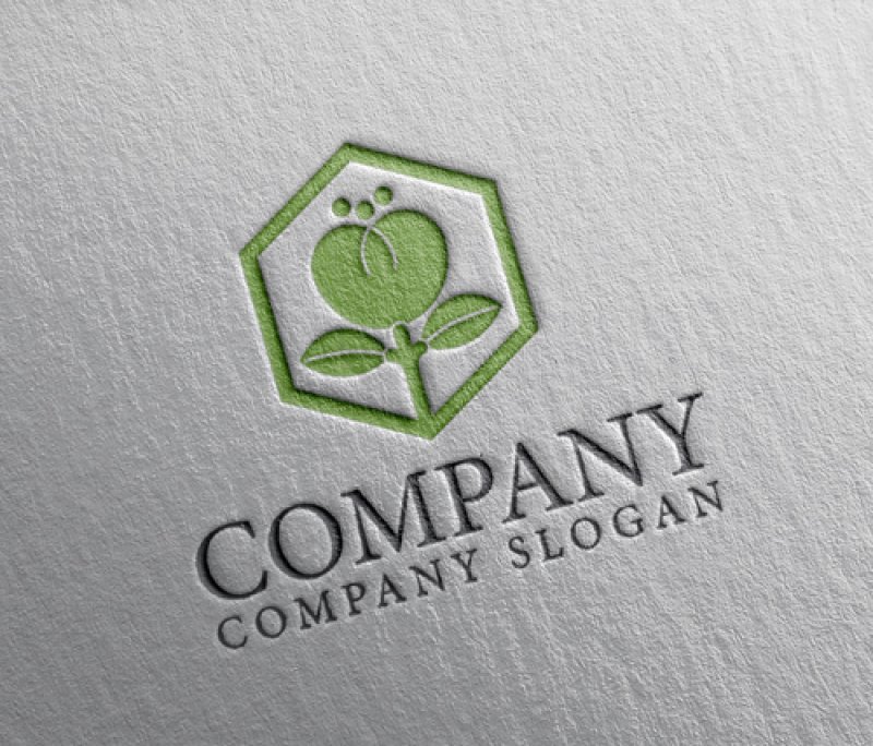 画像2: 葉・花・つぼみ・六角形・ロゴ・マークデザイン1310 (2)