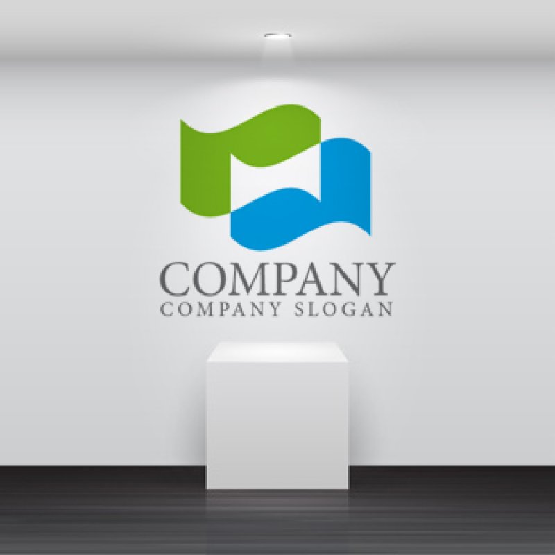 画像2: 重なり・旗ロゴ・マークデザイン161 (2)