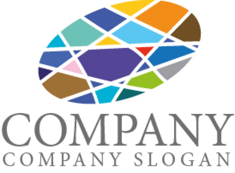 画像1: パッチワーク・輪・楕円・集合・色・ロゴ・マークデザイン325 (1)