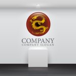 画像4: ドラゴン・球、茶ロゴ・マークデザイン113 (4)