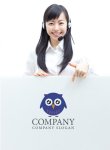 画像3: 鳥・フクロウ・目・羽・ロゴ・マークデザイン188 (3)