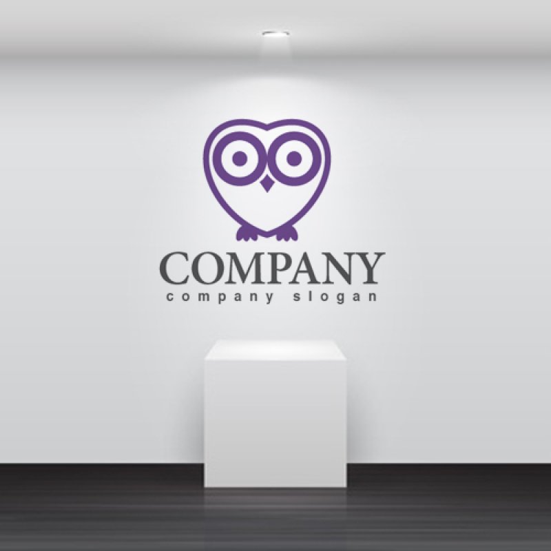 画像2: フクロウ・ハート・顔・ロゴ・マークデザイン197 (2)