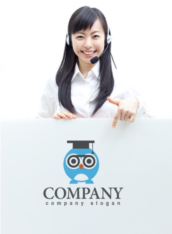 画像3: 鳥・フクロウ・博士・メガネ・ロゴ・マークデザイン200 (3)