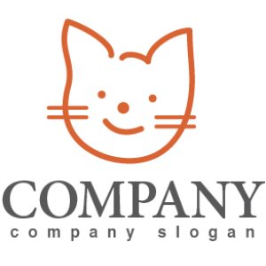 画像1: 猫・動物・線・ヒゲ・ロゴ・マークデザイン222