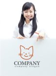 画像3: 猫・動物・線・ヒゲ・ロゴ・マークデザイン222 (3)