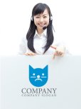 画像3: 猫・顔・ヒゲ・動物・ロゴ・マークデザイン244 (3)