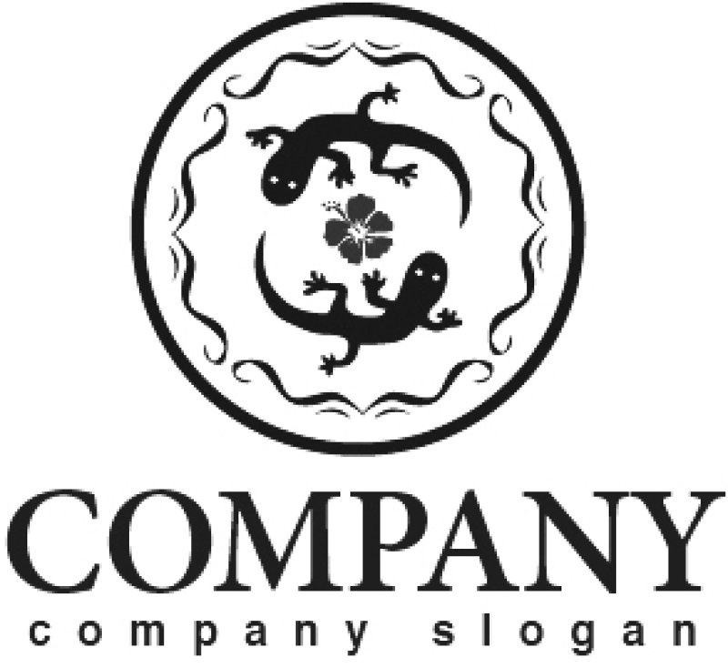 画像4: とかげ・花・ハイビスカス・ロゴ・マークデザイン302 (4)