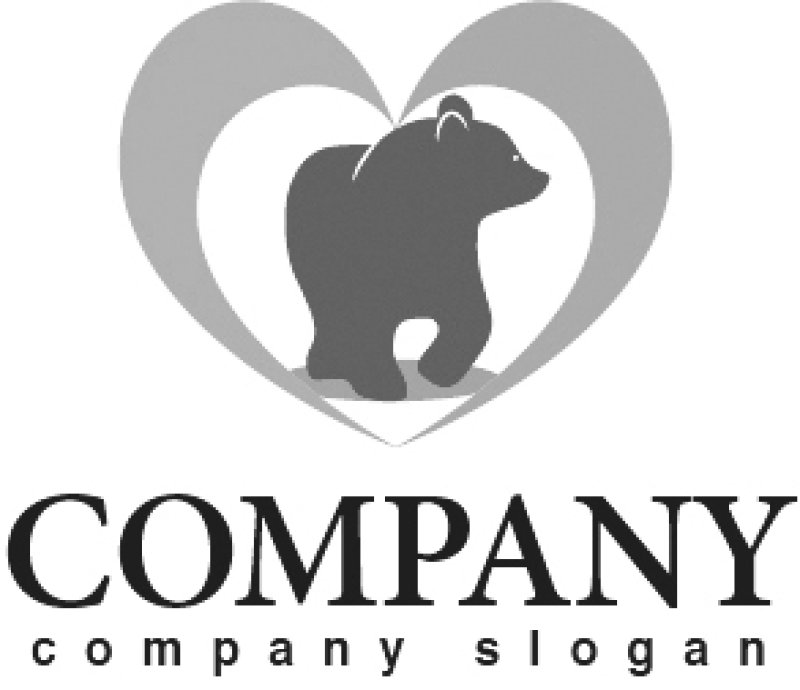 画像4: クマ・ハート・動物・ロゴ・マークデザイン303 (4)