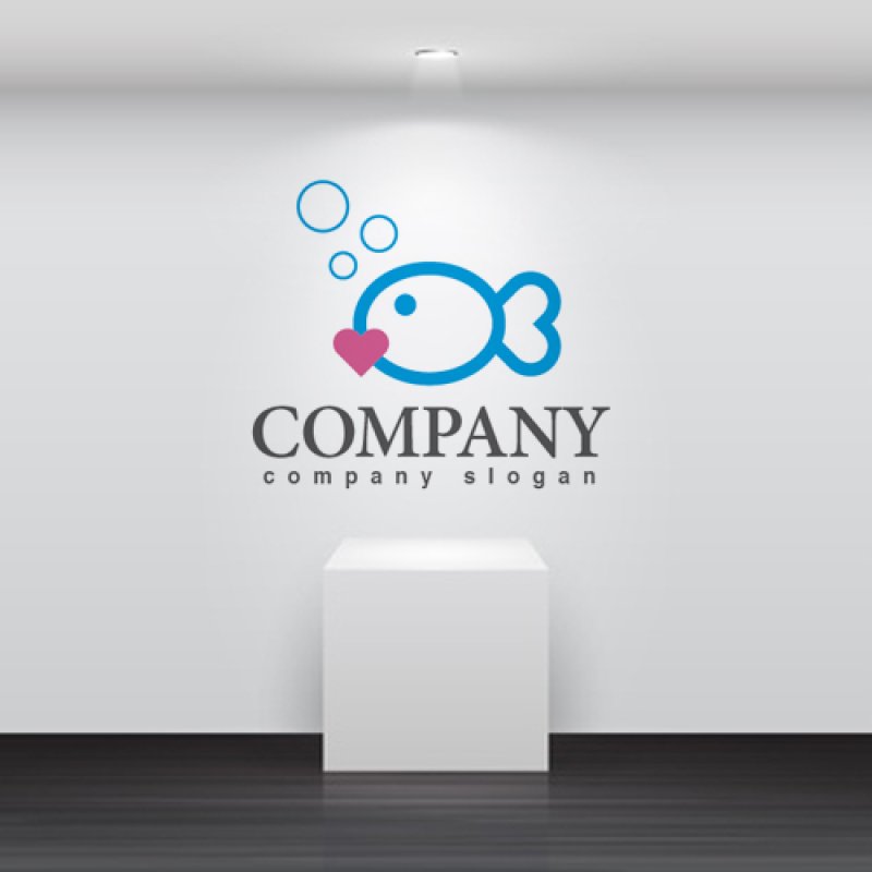 画像2: 魚・ハート・泡・ロゴ・マークデザイン309 (2)