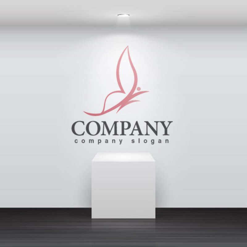 画像2: 蝶・羽・曲線・グラデーション・ロゴ・マークデザイン318 (2)