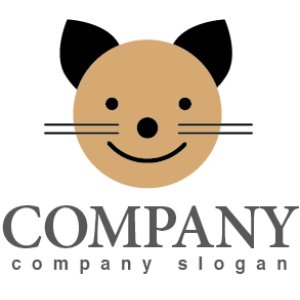 画像1: 犬・猫・ヒゲ・ロゴ・マークデザイン323