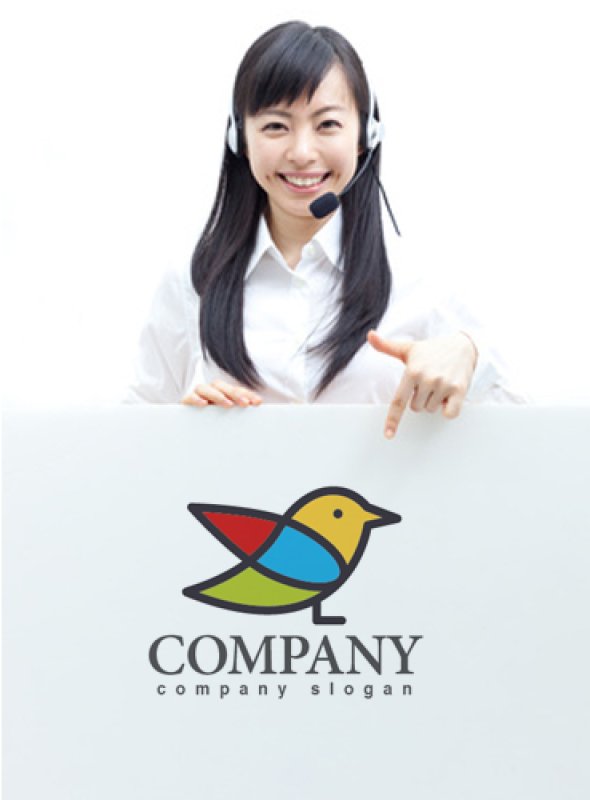 画像3: 鳥・羽・かわいい・ロゴ・マークデザイン332 (3)