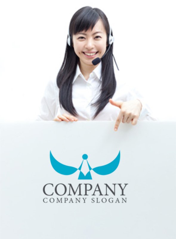 画像3: 鳥・人・翼・曲線・ロゴ・マークデザイン345 (3)