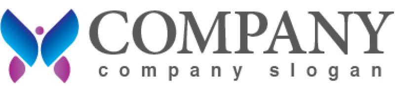 画像5: 蝶・人・翼・グラデーション・ロゴ・マークデザイン349 (5)