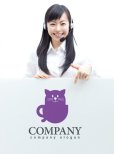 画像3: 猫・カップ・シッポ・ヒゲ・ロゴ・マークデザイン354 (3)