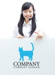 画像3: 猫・シルエット・尻尾・ロゴ・マークデザイン362 (3)
