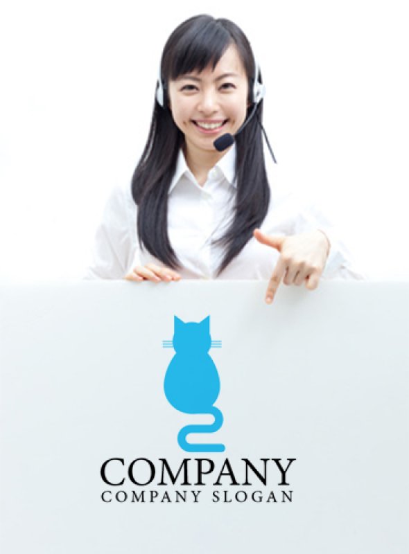 画像3: 猫・尻尾・後姿・ロゴ・マークデザイン368 (3)