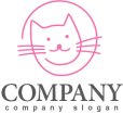 画像1: 猫・線・輪・ロゴ・マークデザイン374 (1)