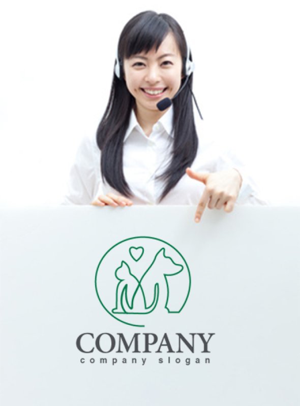 画像3: 猫・犬・輪・ロゴ・マークデザイン377 (3)