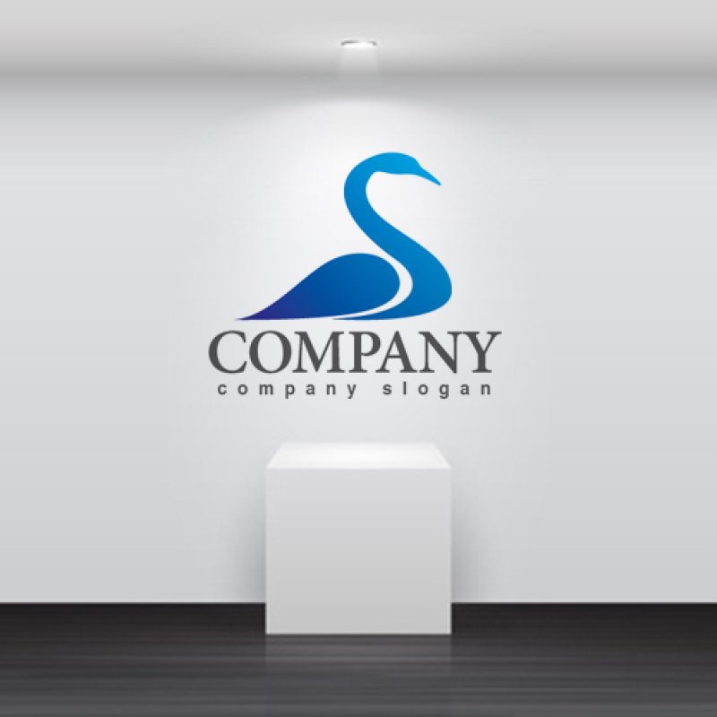 画像2: 白鳥・羽・鳥・曲線・ロゴ・マークデザイン385 (2)