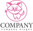 画像1: 猫・星・輪・ロゴ・マークデザイン399 (1)
