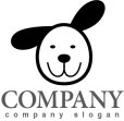 画像1: 犬・耳・顔・ロゴ・マークデザイン404 (1)