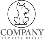 画像1: 犬・輪・線・ロゴ・マークデザイン405 (1)