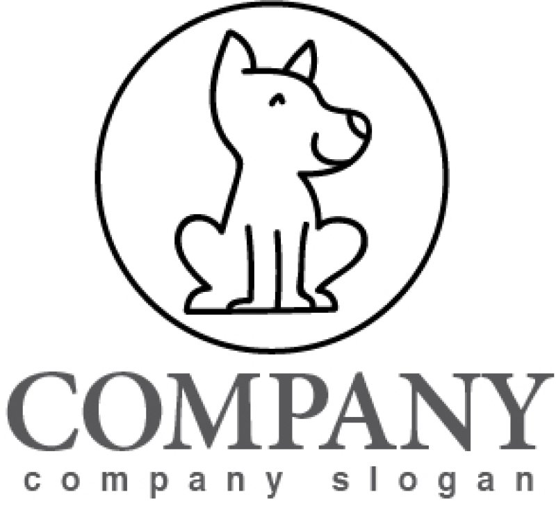 画像1: 犬・輪・線・ロゴ・マークデザイン405 (1)