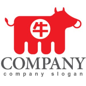 ロゴ作成サンプルです 牛 M 動物 ロゴ マークデザイン406をイメージしたロゴデザインです