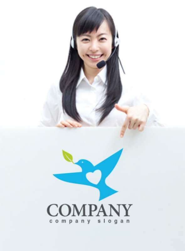 画像3: 鳥・葉・ハート・ロゴ・マークデザイン413 (3)