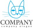 画像1: 猫・線・動物・ロゴ・マークデザイン416 (1)
