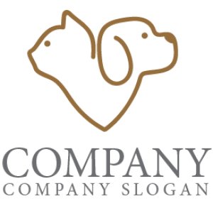 ロゴ作成サンプルです 猫 犬 ハート 動物病院 ロゴ マークデザイン435をイメージしたロゴデザインです
