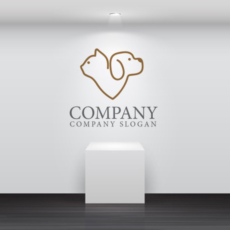 画像3: 猫・犬・ハート・動物病院・ロゴ・マークデザイン435 (3)