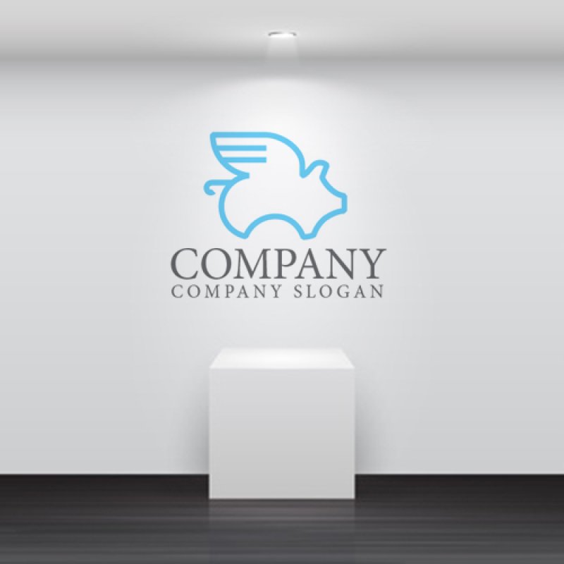 画像4: ブタ・羽・ロゴ・マークデザイン448 (4)