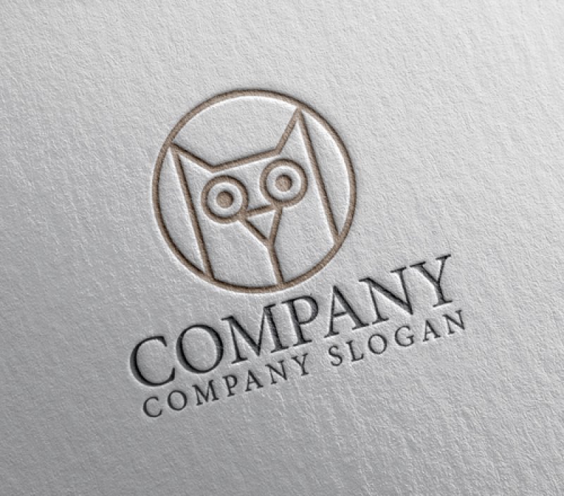 画像2: フクロウ・輪・ロゴ・マークデザイン488 (2)