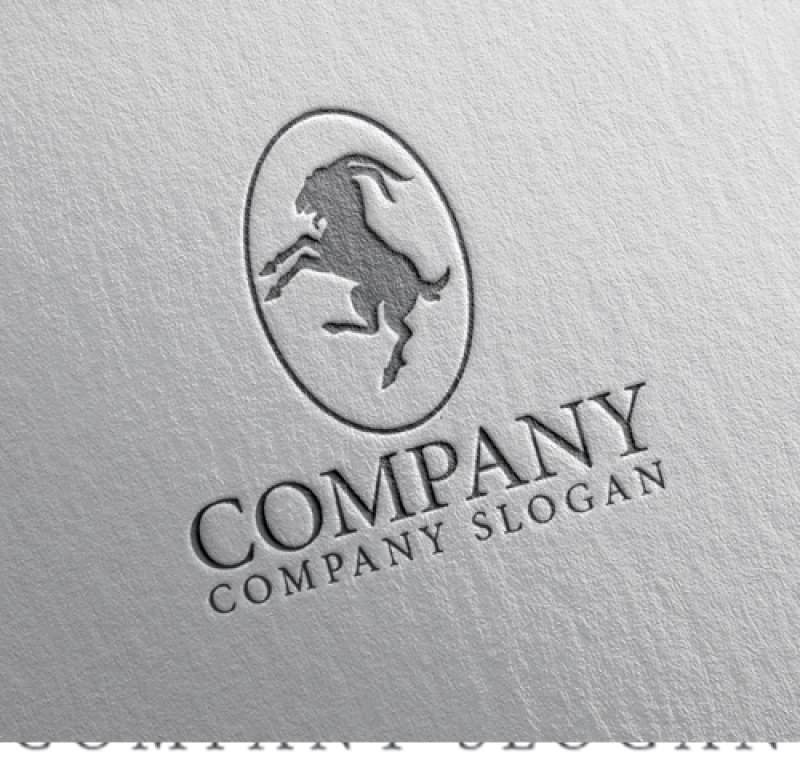 画像2: 山羊・楕円・角・ロゴ・マークデザイン516 (2)