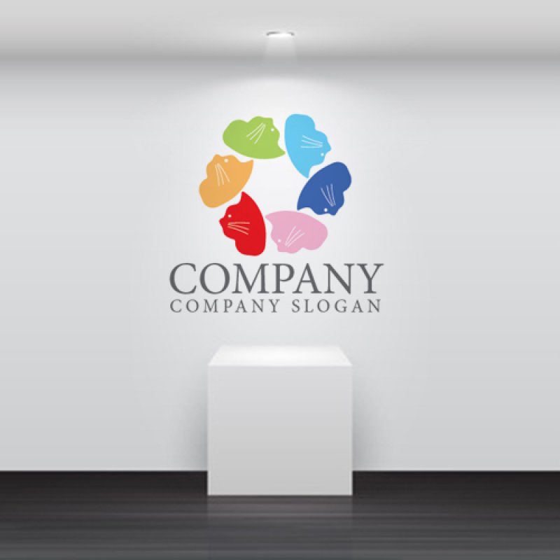 画像5: 猫・輪・虹色・ロゴ・マークデザイン519 (5)