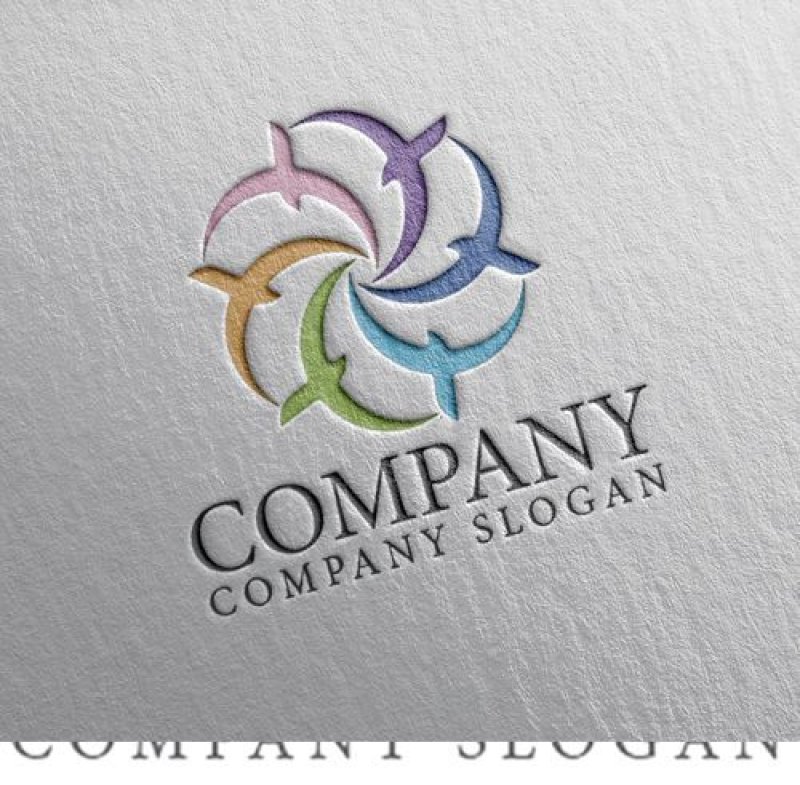 画像2: 鳥・輪・虹色・ロゴ・マークデザイン521 (2)