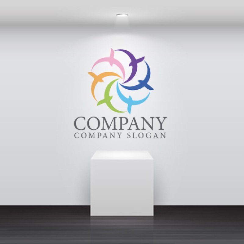 画像5: 鳥・輪・虹色・ロゴ・マークデザイン521 (5)