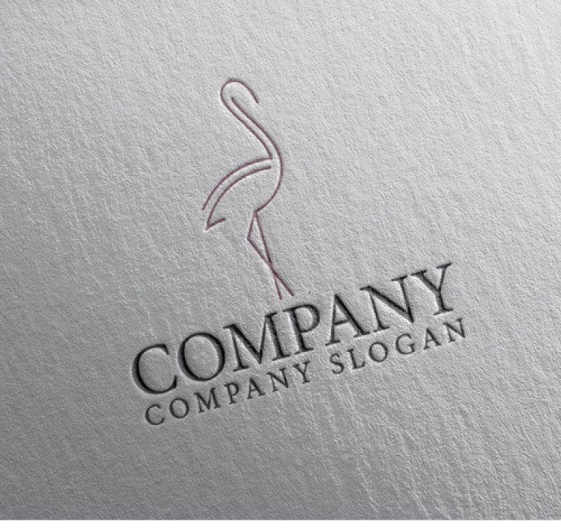画像2: フラミンゴ・鳥・ロゴ・マークデザイン527 (2)